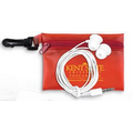 Mobile Tech Earbud Kit w/ Translucent Carabiner Zipper Pouch